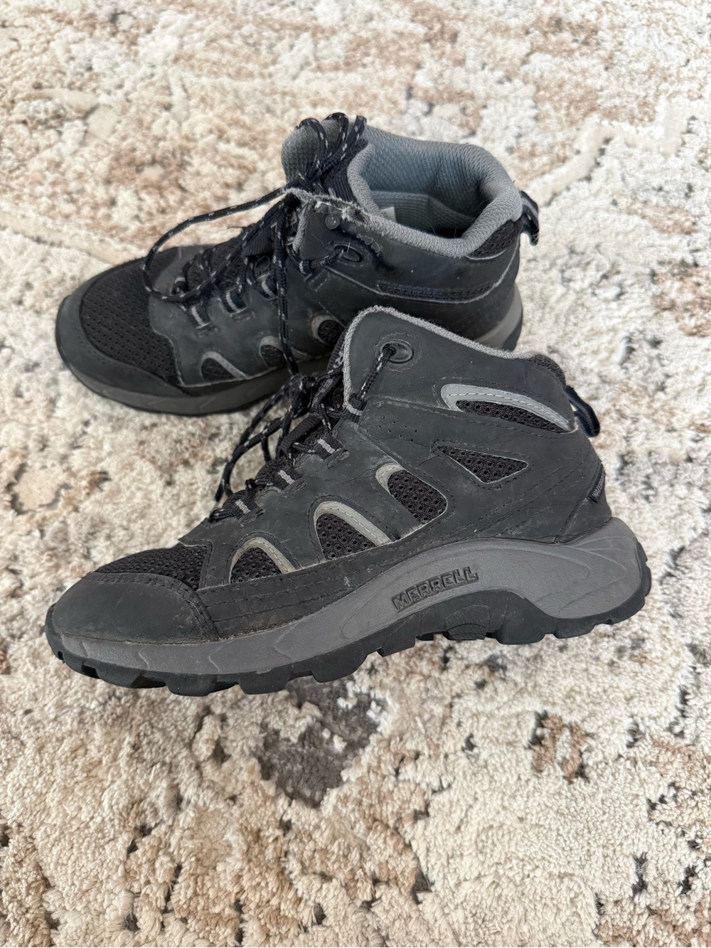 Merrell Kids Black and Gray Hiking Boots